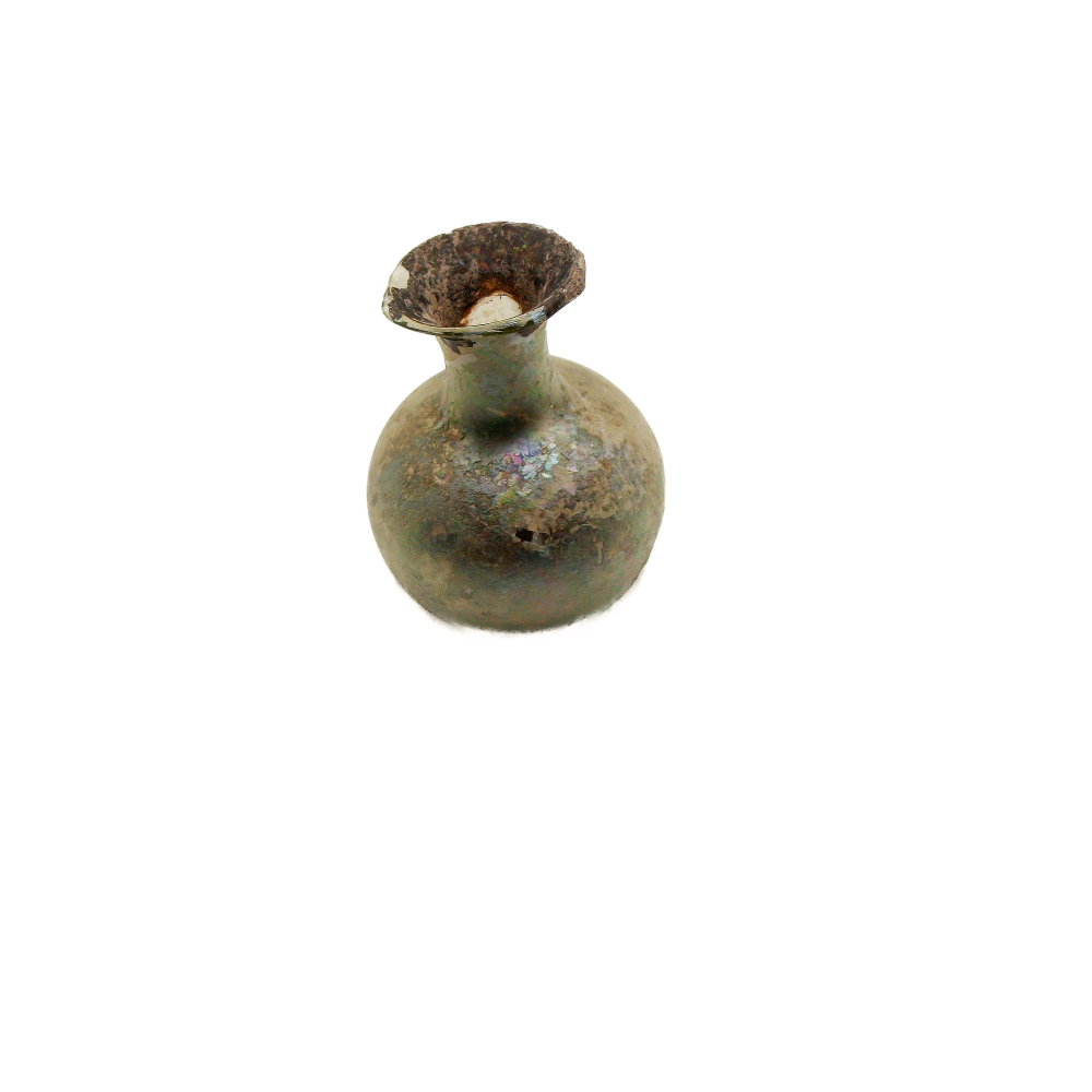 A Roman Green Glass Perfume Bottle